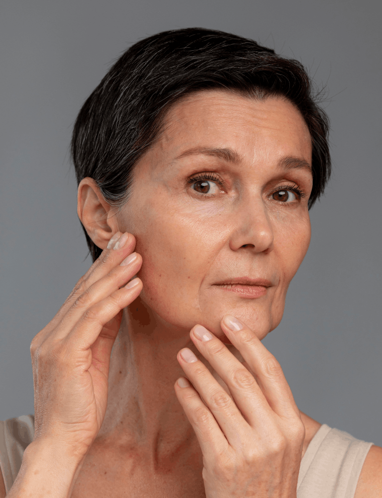 Dermatologist performing fine lines treatment on a patient to reduce signs of aging at a skin clinic in Chennai.