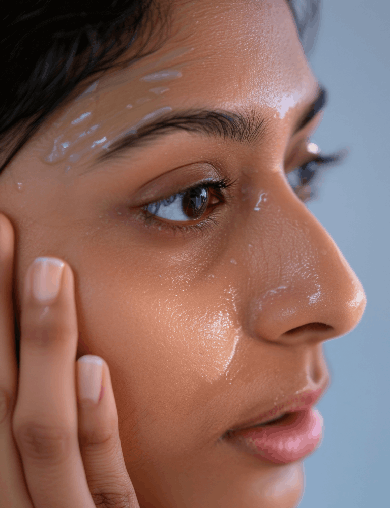 Dermatologist providing oily skin treatment to a patient at a skin clinic in Chennai.
