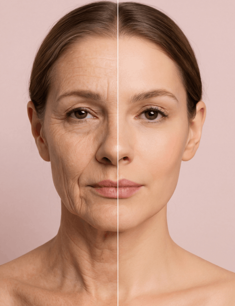 Dermatologist performing wrinkles treatment on a patient to reduce facial aging signs at a skin clinic in Chennai.