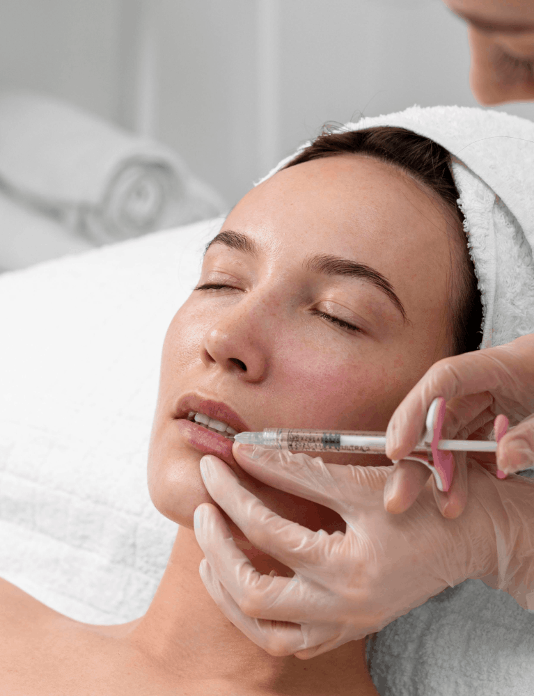 Dermatologist administering Botox treatment to a patient for facial rejuvenation at a skin clinic in Chennai.