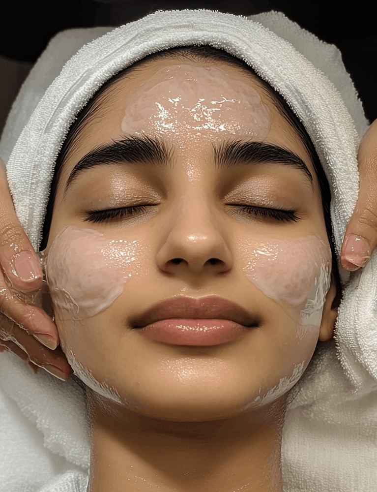 Dermatologist performing microdermabrasion treatment on a patient at a skin clinic in Chennai.